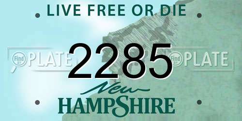 2285 New Hampshire License Plate