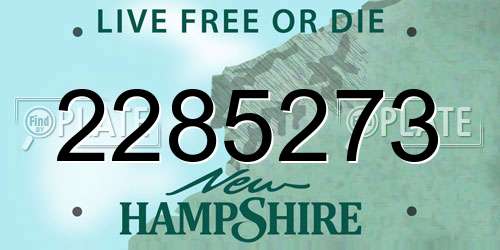 2285273 New Hampshire License Plate