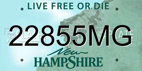 22855MG New Hampshire License Plate