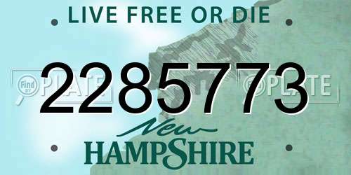 2285773 New Hampshire License Plate