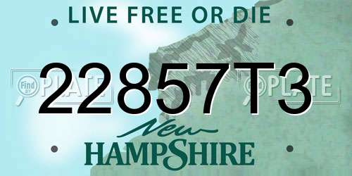 22857T3 New Hampshire License Plate