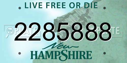 2285888 New Hampshire License Plate