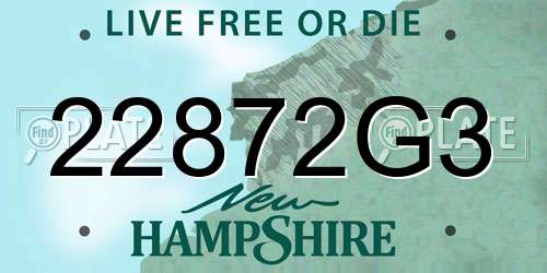 22872G3 New Hampshire License Plate