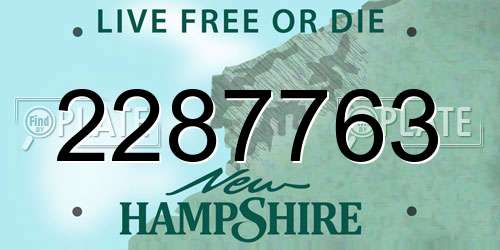 2287763 New Hampshire License Plate