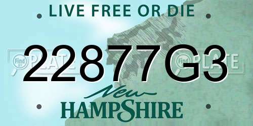 22877G3 New Hampshire License Plate