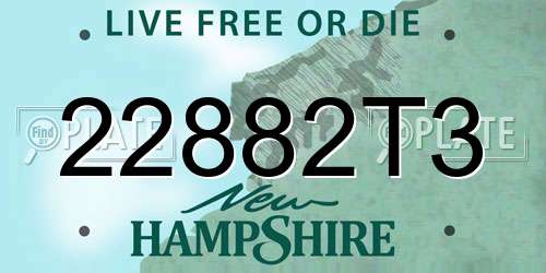 22882T3 New Hampshire License Plate