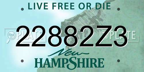 22882Z3 New Hampshire License Plate