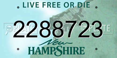 2288723 New Hampshire License Plate