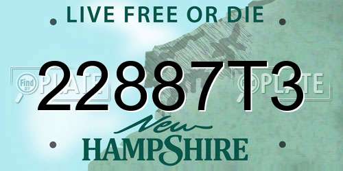 22887T3 New Hampshire License Plate