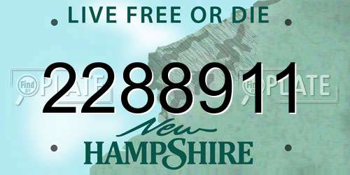 2288911 New Hampshire License Plate