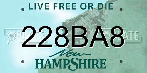 228BA8 New Hampshire License Plate