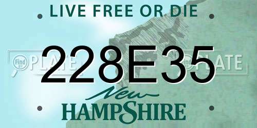 228E35 New Hampshire License Plate
