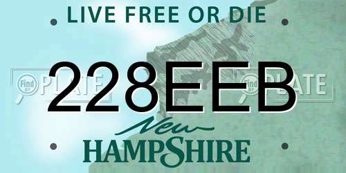 228EEB New Hampshire License Plate