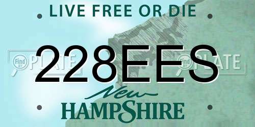228EES New Hampshire License Plate