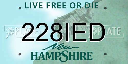 228IED New Hampshire License Plate