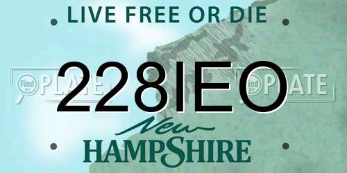 228IEO New Hampshire License Plate