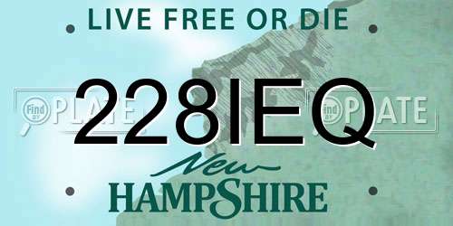 228IEQ New Hampshire License Plate
