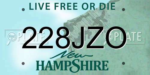 228JZO New Hampshire License Plate