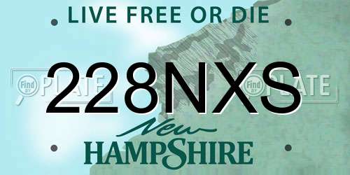 228NXS New Hampshire License Plate