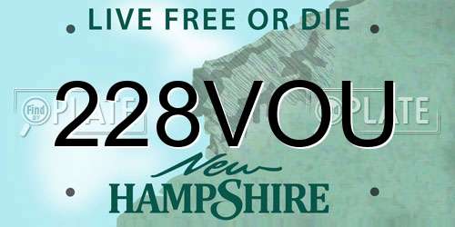 228VOU New Hampshire License Plate