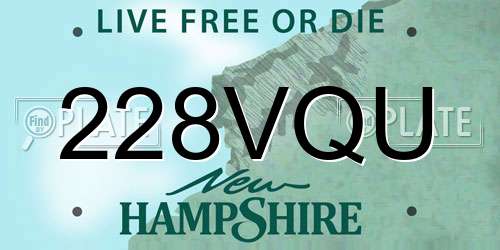 228VQU New Hampshire License Plate