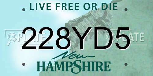 228YD5 New Hampshire License Plate
