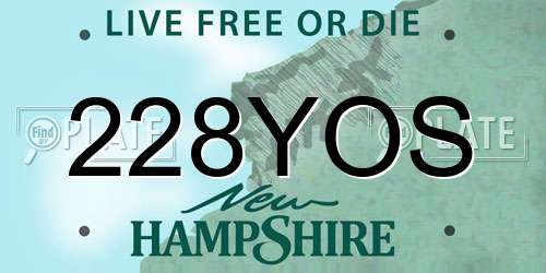 228YOS New Hampshire License Plate