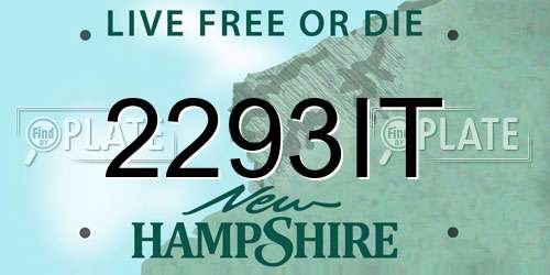 2293IT New Hampshire License Plate