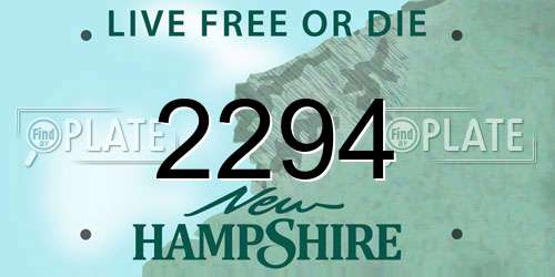 2294 New Hampshire License Plate