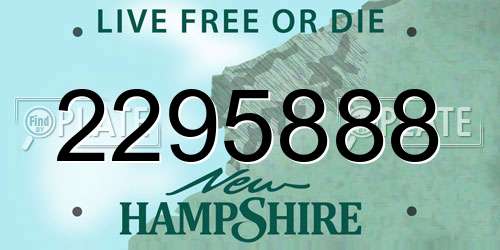 2295888 New Hampshire License Plate