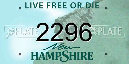 2296 New Hampshire License Plate