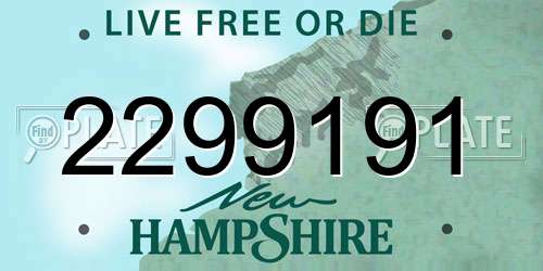2299191 New Hampshire License Plate
