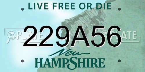229A56 New Hampshire License Plate
