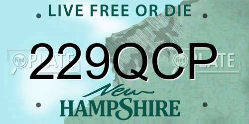 229QCP New Hampshire License Plate