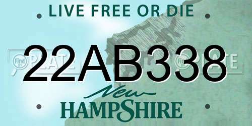 22AB338 New Hampshire License Plate