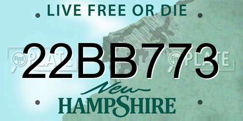 22BB773 New Hampshire License Plate