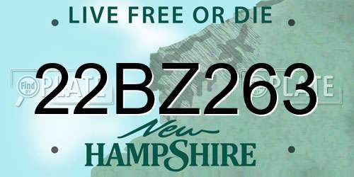 22BZ263 New Hampshire License Plate