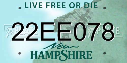 22EE078 New Hampshire License Plate