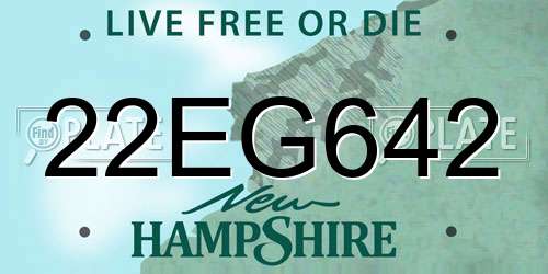 22EG642 New Hampshire License Plate