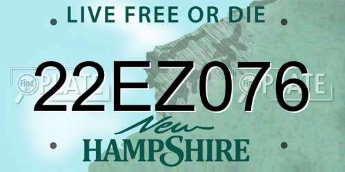 22EZ076 New Hampshire License Plate