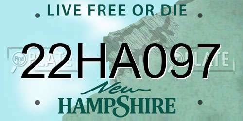 22HA097 New Hampshire License Plate