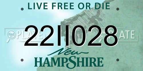 22II028 New Hampshire License Plate