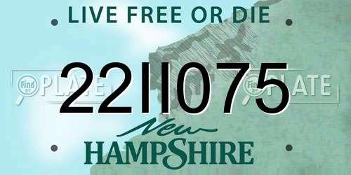 22II075 New Hampshire License Plate