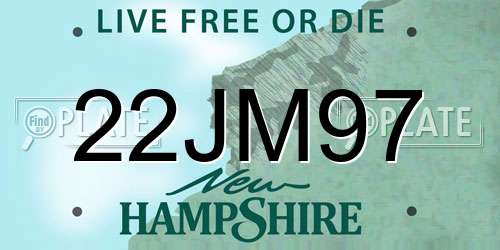 22JM97 New Hampshire License Plate