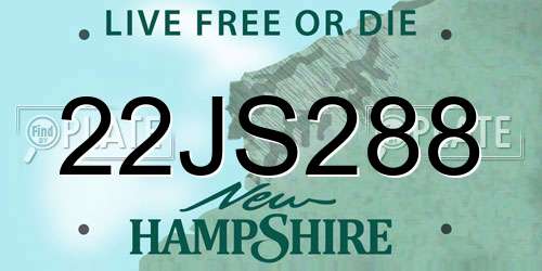22JS288 New Hampshire License Plate
