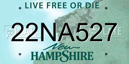22NA527 New Hampshire License Plate