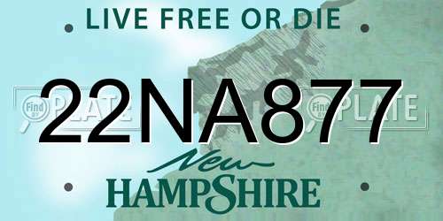 22NA877 New Hampshire License Plate