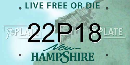 22P18 New Hampshire License Plate