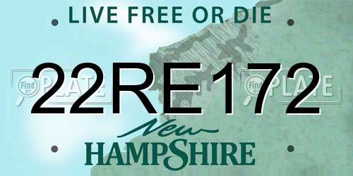 22RE172 New Hampshire License Plate