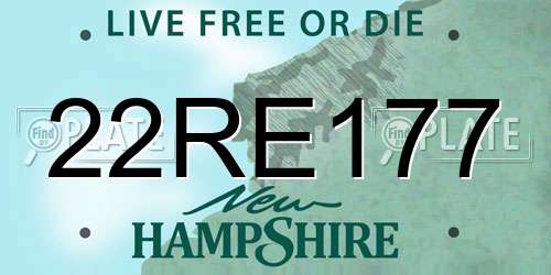 22RE177 New Hampshire License Plate